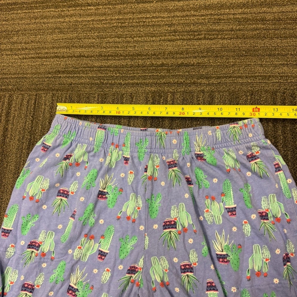 Cuddl Duds Womens Pajama Bottoms in Lavender with Fun Cactus Succulent Print - Picture 4 of 7
